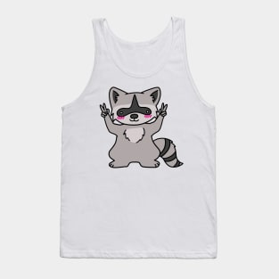 Raccoon shows peace sign Tank Top